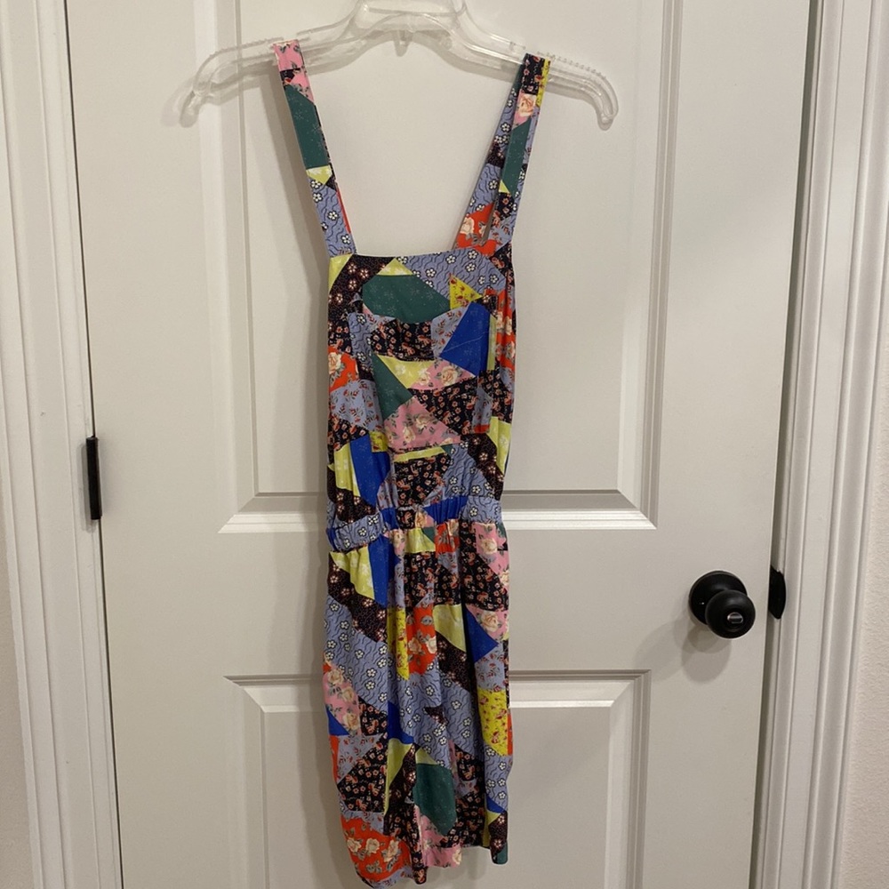 NWT Anthropologie Corey Lynn Calter Calico Romper Overall Shorts Size XS